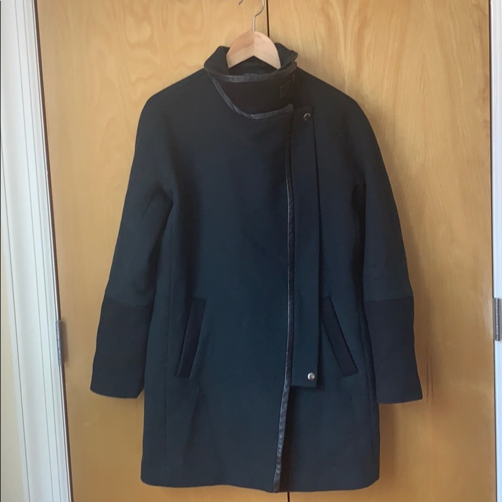 Madewell Leather-Edged City Grid Coat